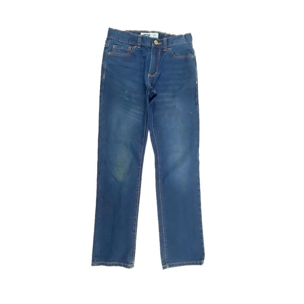 Old‎ Navy Adjustable Waist Straight Leg Boy's size 12 Dark Wash Blue Denim Jeans